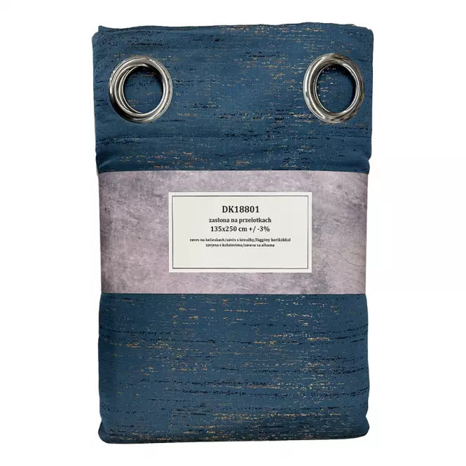 Zasłona na przelotkach DK18801/10 135x250 niebieska