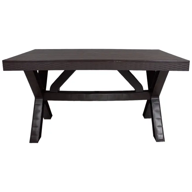 Stół ogrodowy Rustic plastikowy brązowy 80x140 cm