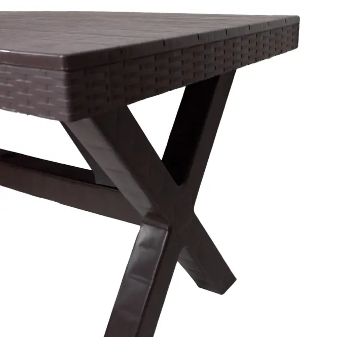 Stół ogrodowy Rustic plastikowy brązowy 80x140 cm