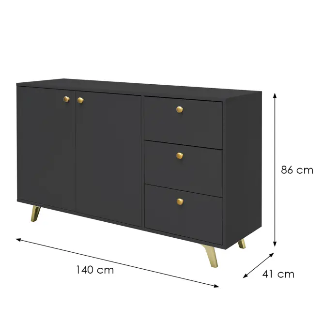 Komoda Siena czarny,2