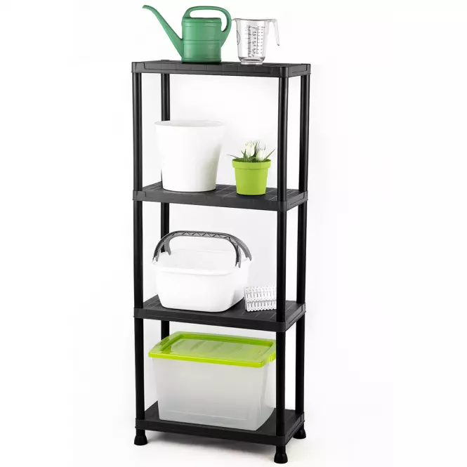Regał plastikowy T60 60x30x138 cm czarny