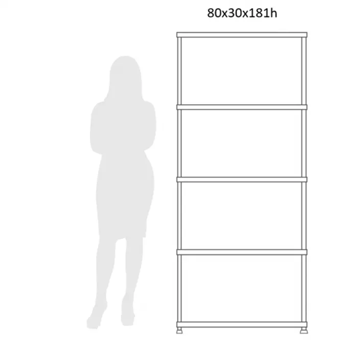 Regał plastikowy T80 80x30x181 cm czarny