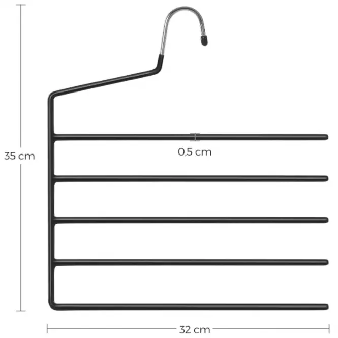 Wieszaki 3 szt. metalowe na spodnie CRI034B02