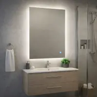 Lustro łazienkowe z oświetleniem LED 61 z włącznikiem dotykowym 50X70