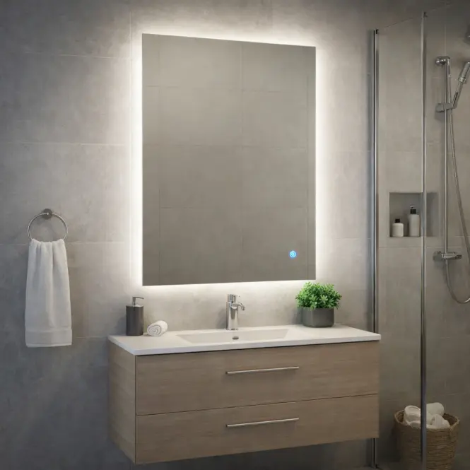 Lustro łazienkowe z oświetleniem LED 61 z włącznikiem dotykowym 50X70