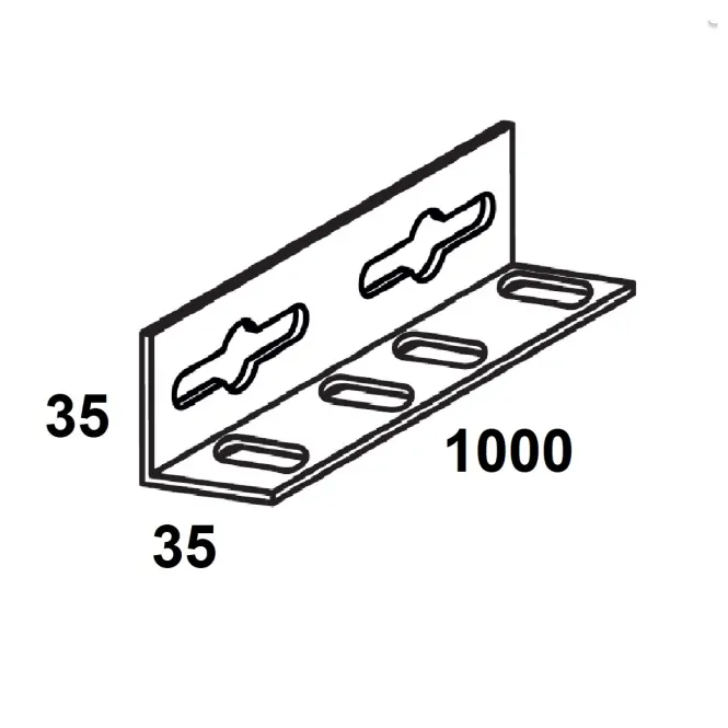 Kątownik do regału stalowy biały 35x35x1000