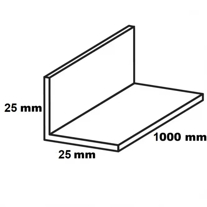 Kątownik PVC biały połysk 25x25x1000