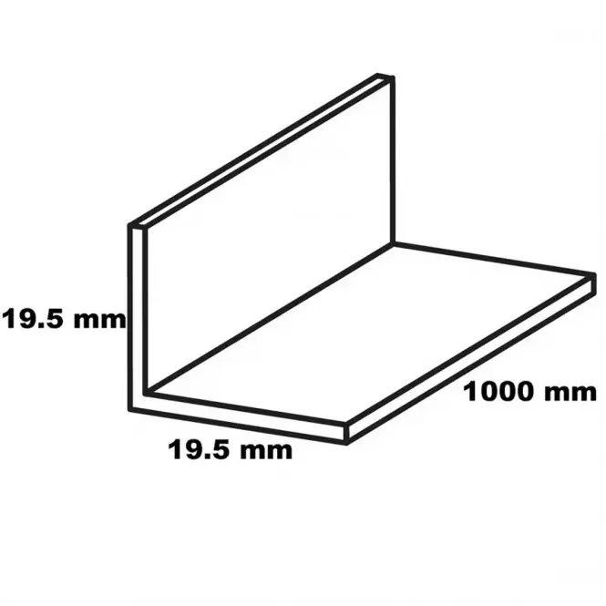 Kątownik samoprzylepny PVC czarny 19.5x19.5x1000