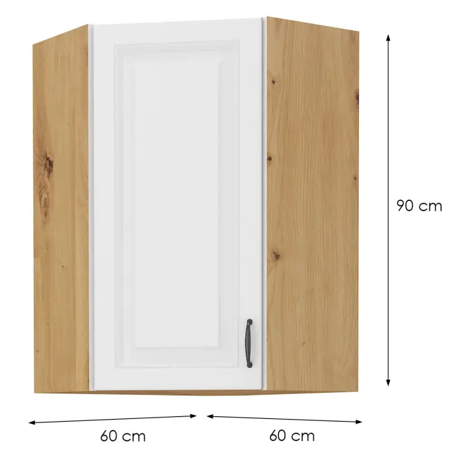 Szafka kuchenna STILO BIAŁY/ARTISAN 60X60 GN-90 1F (45°),2