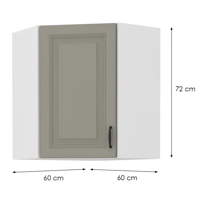 Szafka kuchenna STILO CLAYGREY/BIAŁY 60X60 GN-72 2F (45°),2