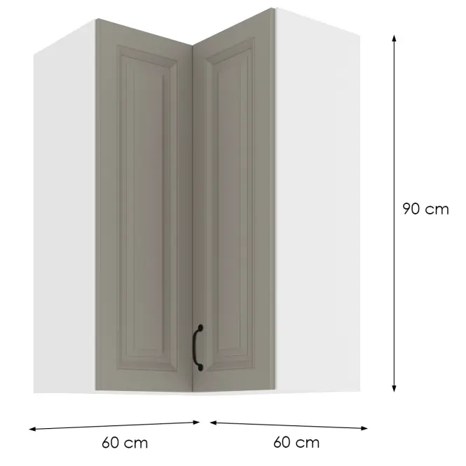 Szafka kuchenna STILO CLAYGREY/BIAŁY 60X60 GN-90 2F (90°),2