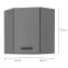 Szafka kuchenna NESSA ANTRACYT 60X60 GN-72 2F (45°),2