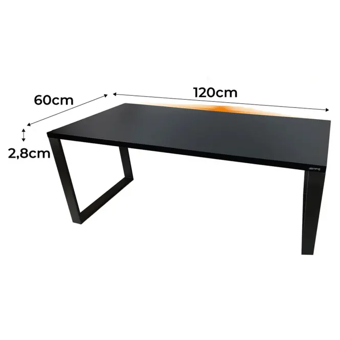 Biurko Gamingowe Top Loft Czarne 120x60x2.8 Model 1