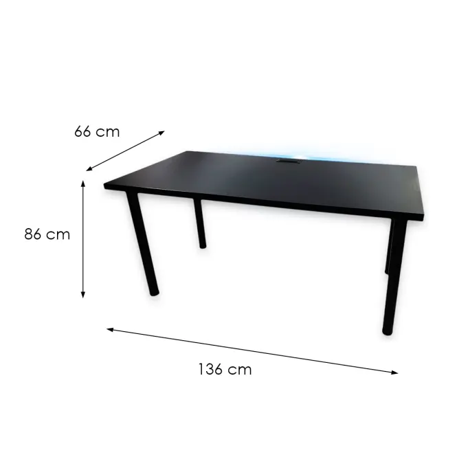 Biurko Gamingowe Top Czarne 136x66x2.8 Model 2