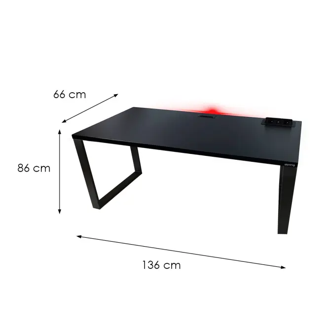 Biurko Gamingowe Top Loft Czarne 136x66x3.6 Model 3