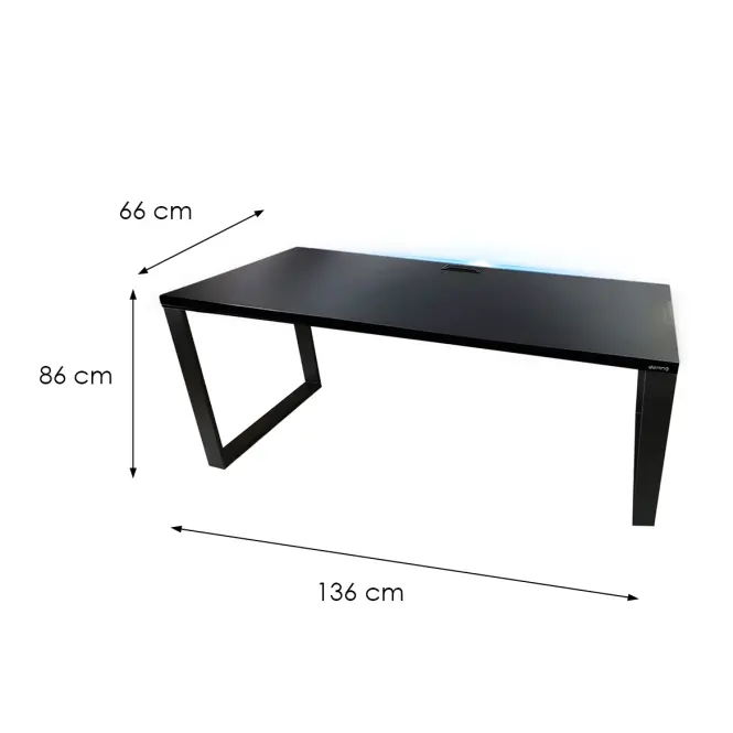 Biurko Gamingowe Top Loft Czarne 136x66x2.8 Model 2