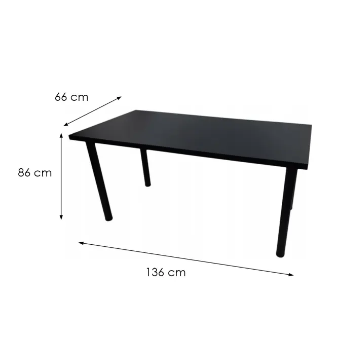 Biurko Gamingowe Low Loft Czarne 136x66x2.8 Model 0