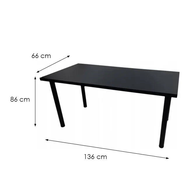 Biurko Gamingowe Low Loft Czarne 136x66x1.8 Model 0