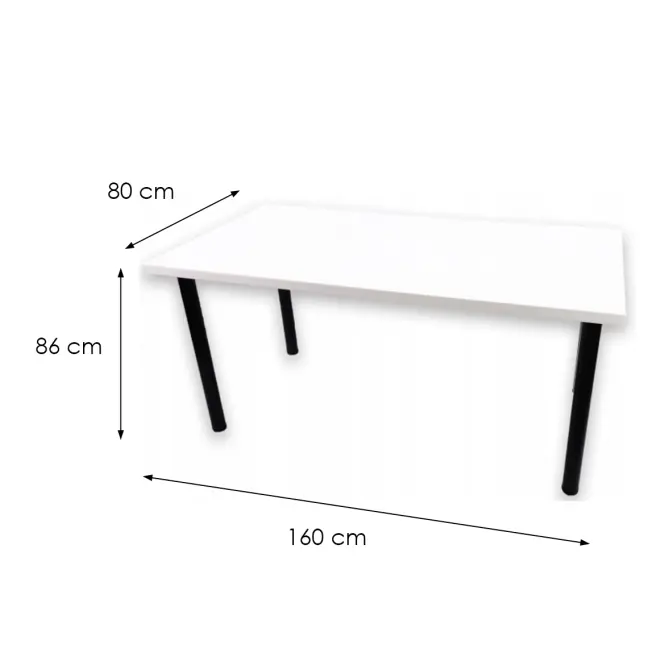 Biurko Gamingowe Top Białe 160x80x3.6 Model 0