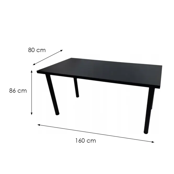 Biurko Gamingowe Top Czarne 160x80x3.6 Model 0