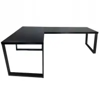 Biurko Gamingowe Narożne Loft Low Czarne 180x120x2.8 Model 0