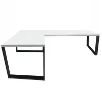 Biurko Gamingowe Narożne Loft Top Białe 202x136x2.8 Model 0