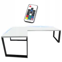 Biurko Gamingowe Narożne Loft Top Białe 202x136x2.8 Model 1