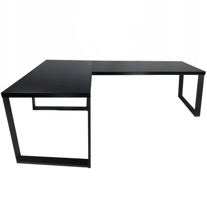 Biurko Gamingowe Narożne Loft Top Czarne 240x160x3.6 Model 0