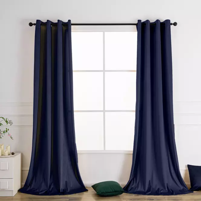 Zasłona na przelotkach VELVET PB103/200G/M2/9/140x250 cm niebieski