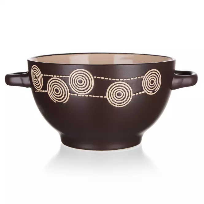 Salaterka ceramiczna spirala 660 ml brązowa 60220059
