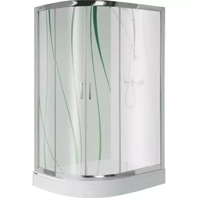 Kabina prysznicowa półokrągła KP4/TX5B 90/120 prawa W15 SB+BP+OBP 2EL Glass