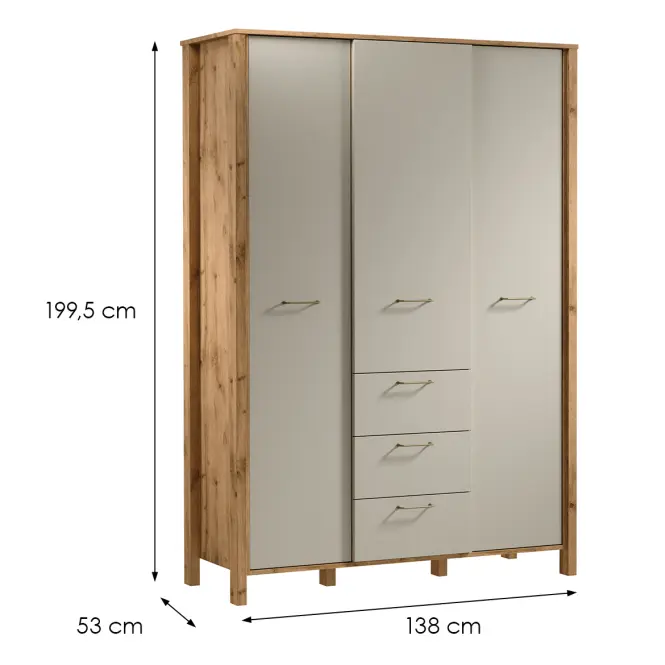 Szafa Indygo S3D3S dąb wotan-beige,2