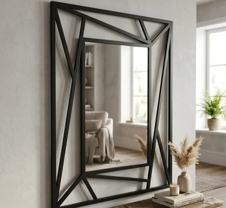 Lustro dekoracyjne ornament 69cm x 95cm czarne