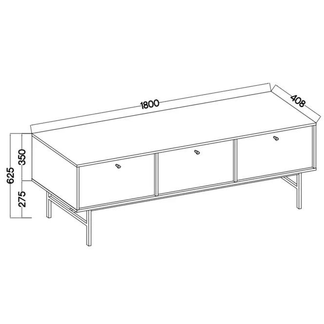 Szafka RTV Tokyo 3 3K eucaliptus 303