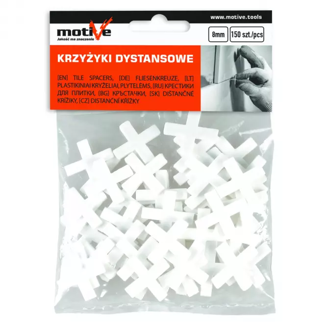 Motive krzyżyki dystansowe do płytek 8 mm 30 szt