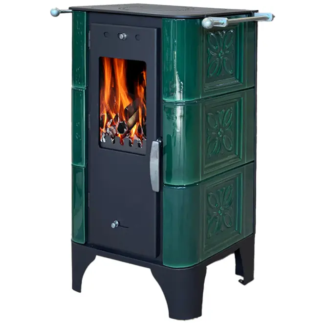 Piec stalowo-kaflowy Bellino Grassgreen 6 kW
