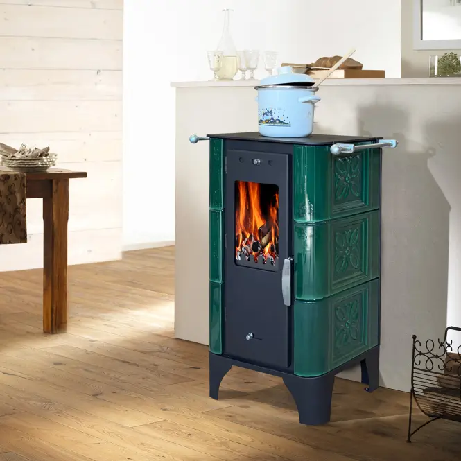 Piec stalowo-kaflowy Bellino Grassgreen 6 kW