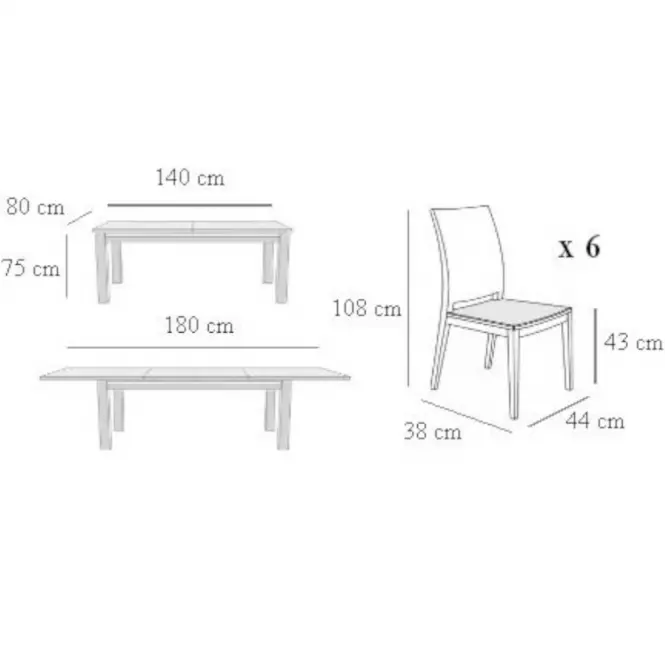 Zestaw stół i krzesła Carmen 1+6 ST408 KR362 BR2478 bergen1