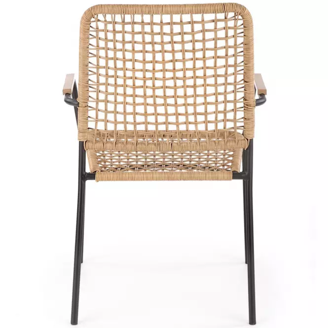 Krzesło K457 rattan brązowy/czarny