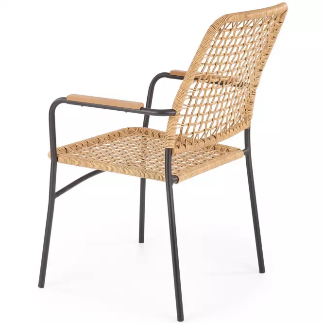 Krzesło K457 rattan brązowy/czarny
