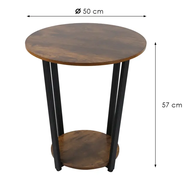 Stolik Loft 8623 E dark vintage wood