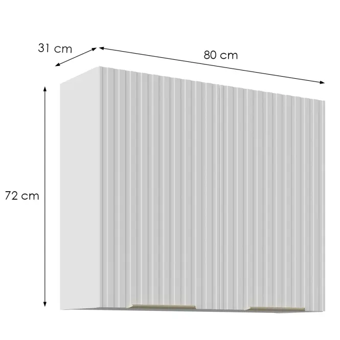 Szafka Kuchenna Tuluza 80G-72 2F biały mat lamel