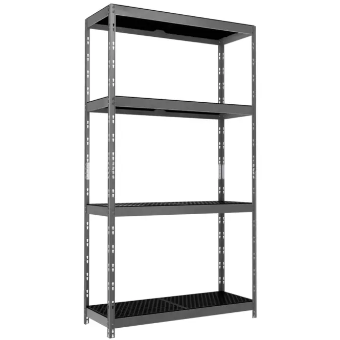Regał metalowy magazynowy nitowany Rivet Outdoor 180x100x38 cm – 4 półki/80 kg