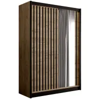 Szafa Ladder 150 dąb craft/lamele czarne