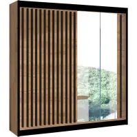 Szafa Ladder 203 dąb craft/lamele czarne