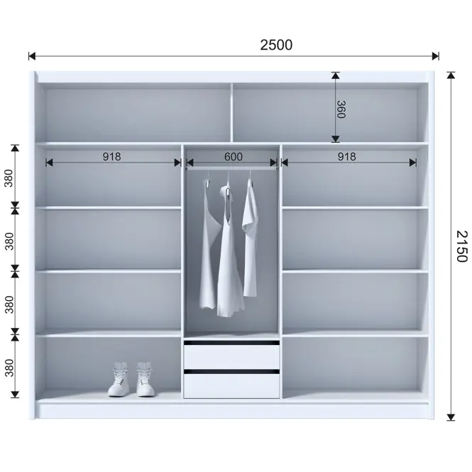 Szafa Ladder 250 dąb craft/lamele czarne