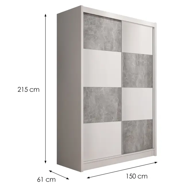 Szafa DUO 150 biały/beton