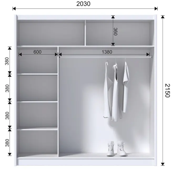 Szafa DUO 203 biały/beton