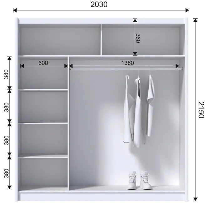 Szafa Blanca 203 biały/biały połysk