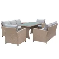 Komplet technorattanowy Bados naturalny